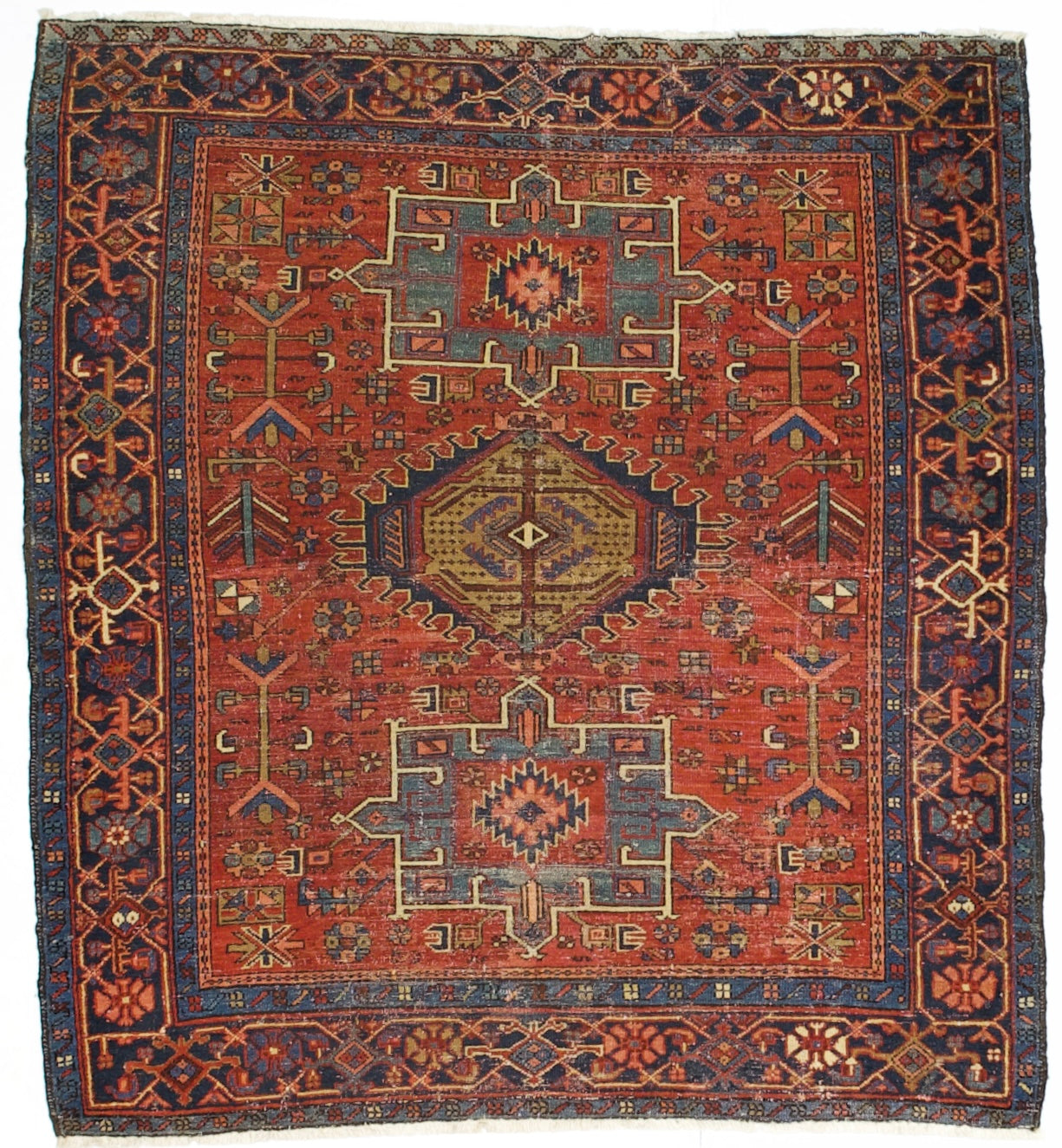 Antique  Karajeh Heriz Rug 5' 2" x 5' 6''