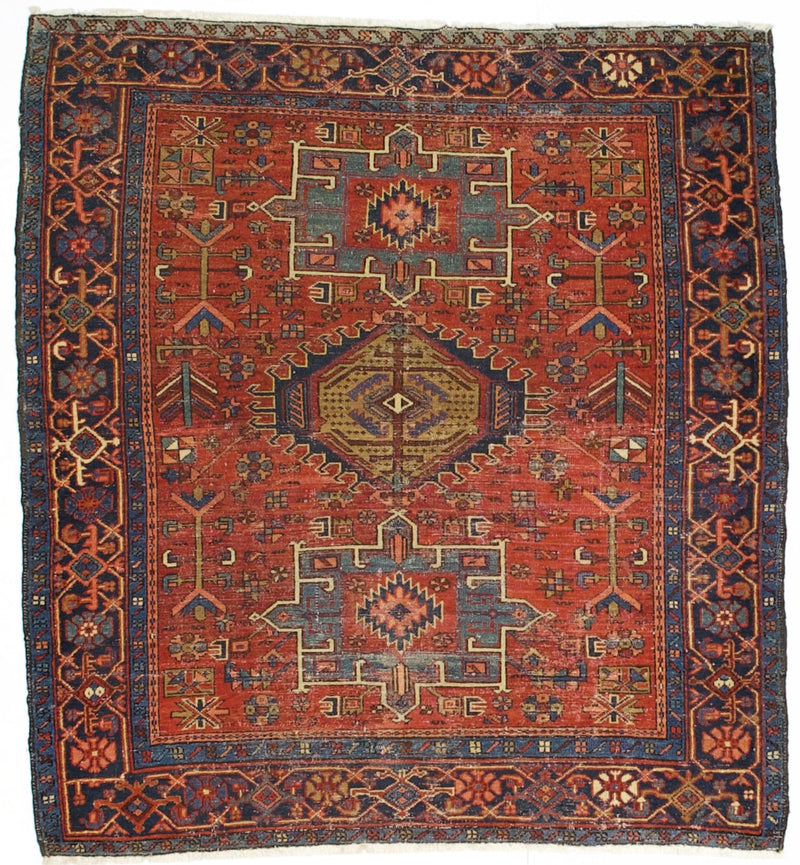 Antique  Karajeh Heriz Rug 5' 2