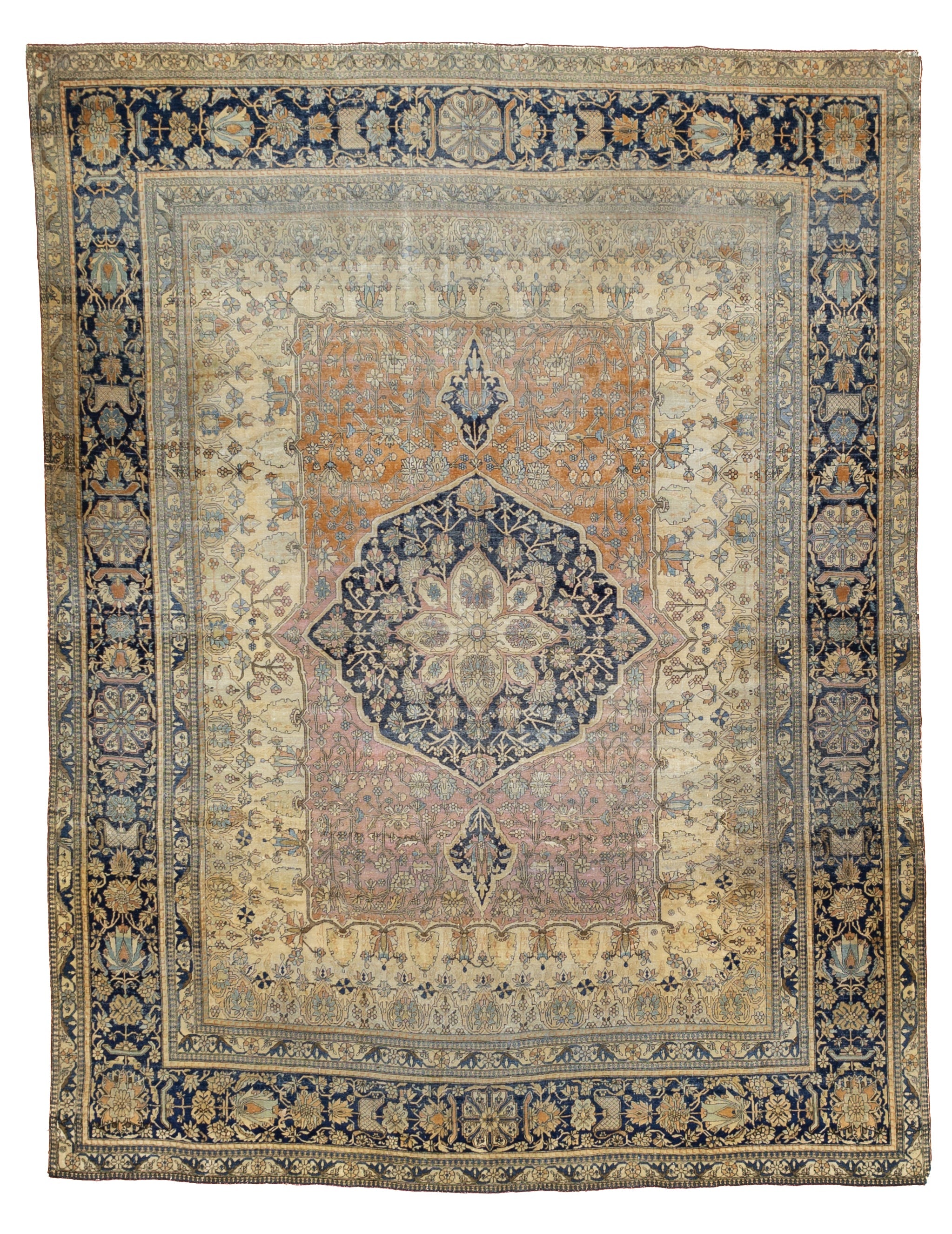 Fine Antique Mohtasham Kashan Rug 7' 6'' x 9' 7''