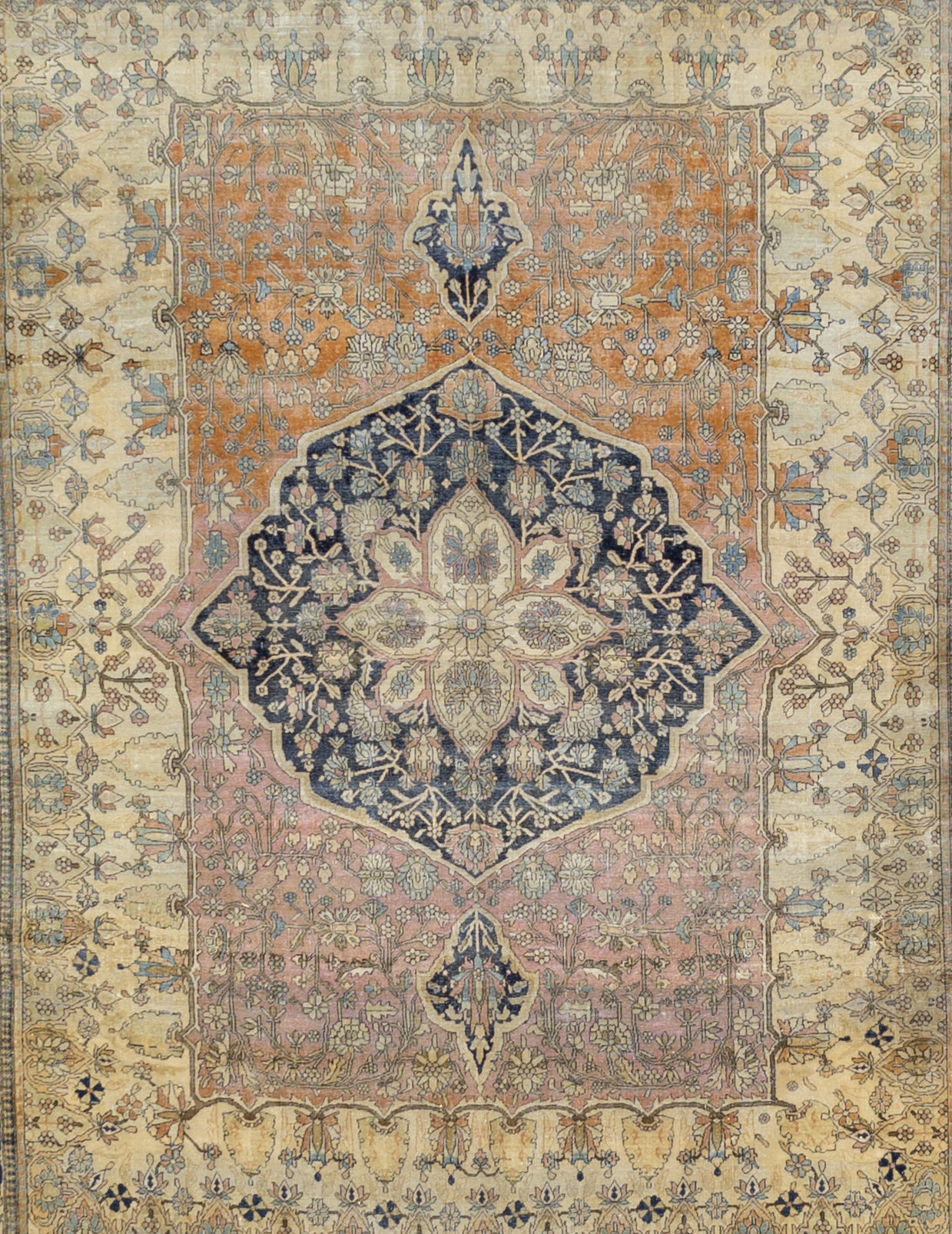 Fine Antique Mohtasham Kashan Rug 7' 6'' x 9' 7''