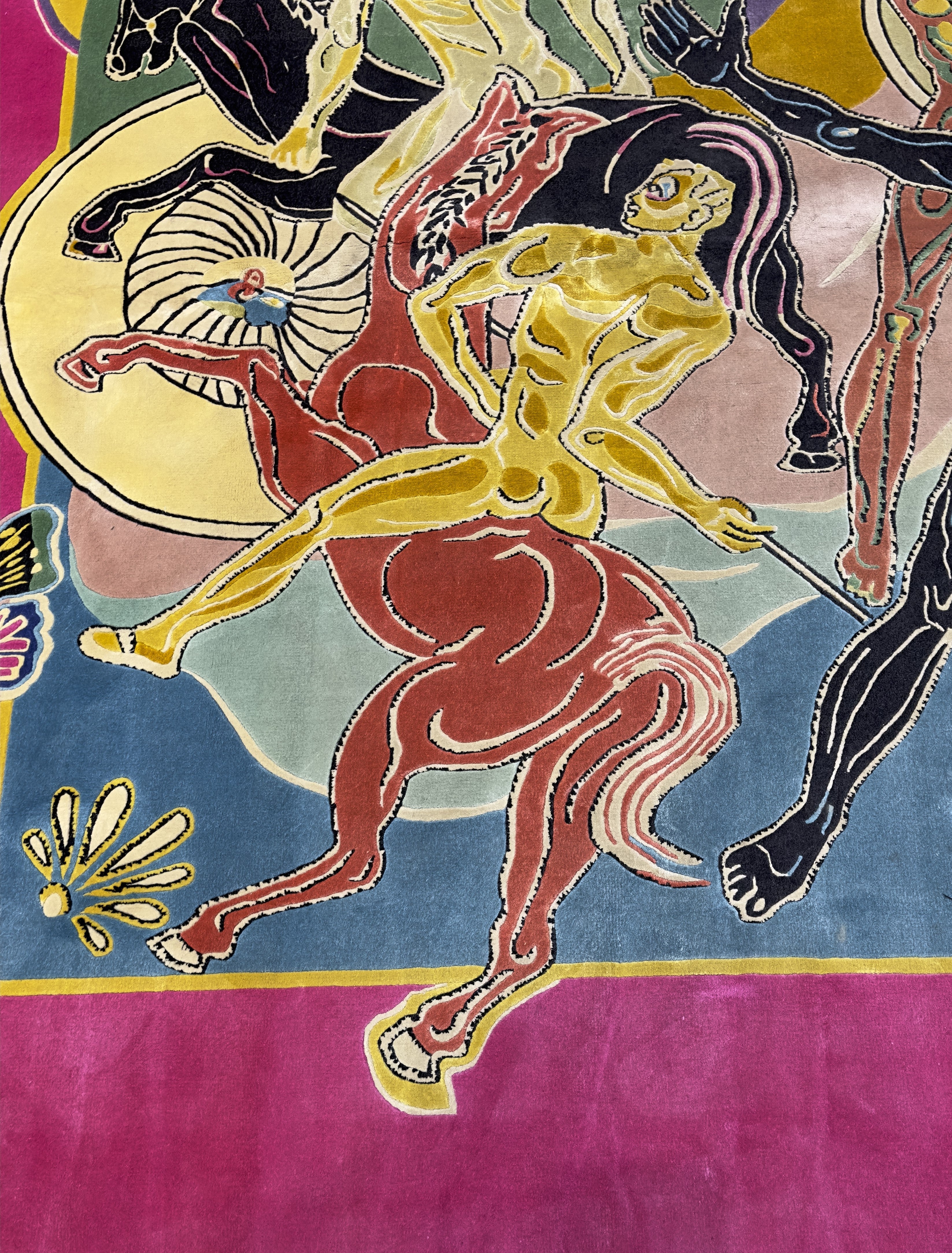 Decorative Hand Knotted Silk Signed by artist 6' 3'' x 10' 6''