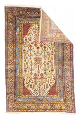 Extremely Fine and Rare Antique Caucasian Silk Shrivan Rug 3'8" x 5' 6"