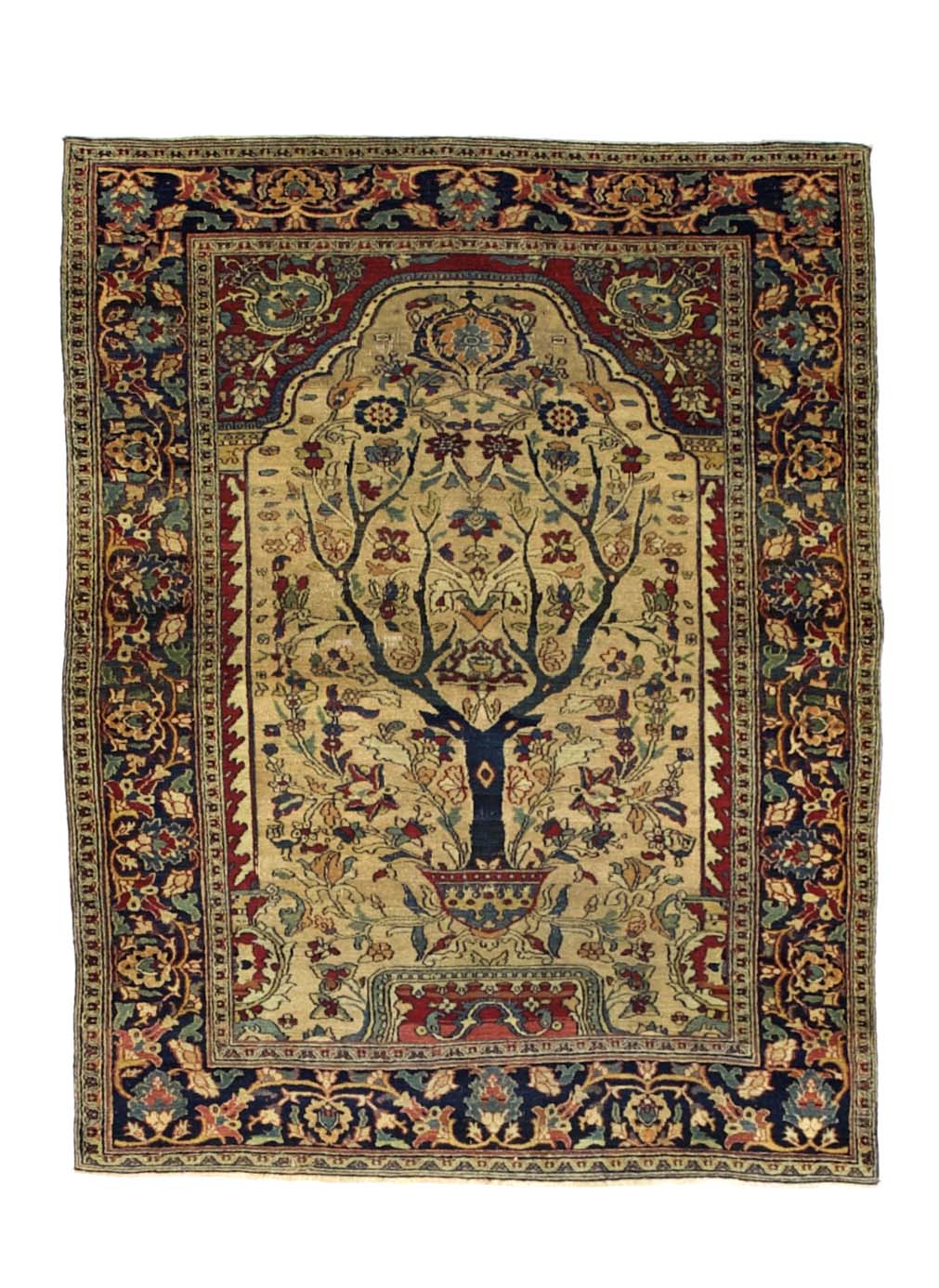 Antique  Khorasan Rug 4' 1'' x 5' 7''