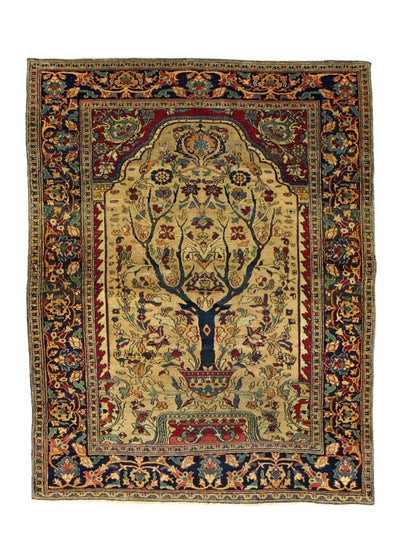 Antique  Khorasan Rug 4' 1'' x 5' 7''