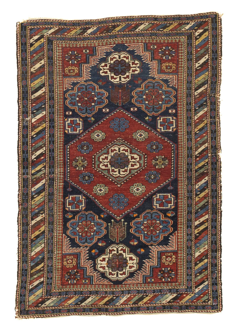 Antique Caucasian Kuba Shrivan Rug 3'4