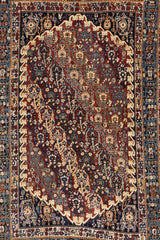 Antique  Qashqai Rug 4' 8" x 7' 11"