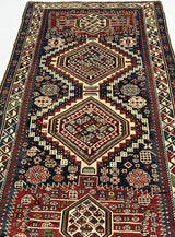 Antique Caucasian Kuba Rug 3' 8'' x 7' 1''