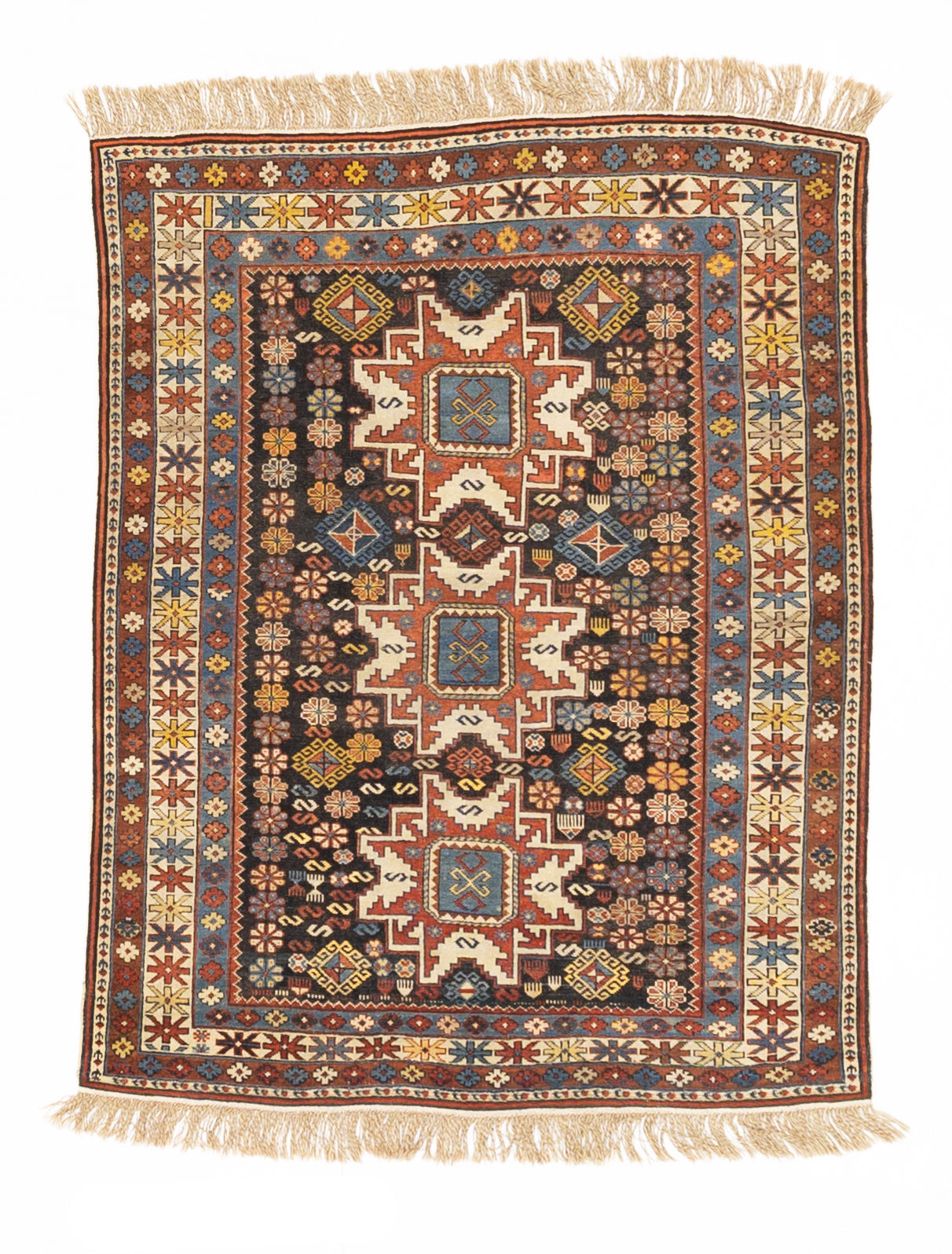 Antique Caucasian Lezgi Rug
