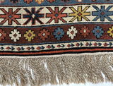 Antique Caucasian Lezgi Rug 3'10" x 4' 11"