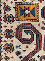 Antique Caucasian Perpedil Rug 3' 3'' x 4' 8''