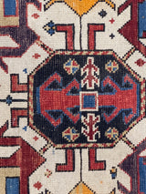 Antique Caucasian Perpedil Rug 3' 3'' x 4' 8''