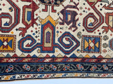 Antique Caucasian Perpedil Rug 3' 3'' x 4' 8''