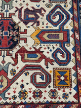 Antique Caucasian Perpedil Rug 3' 3'' x 4' 8''