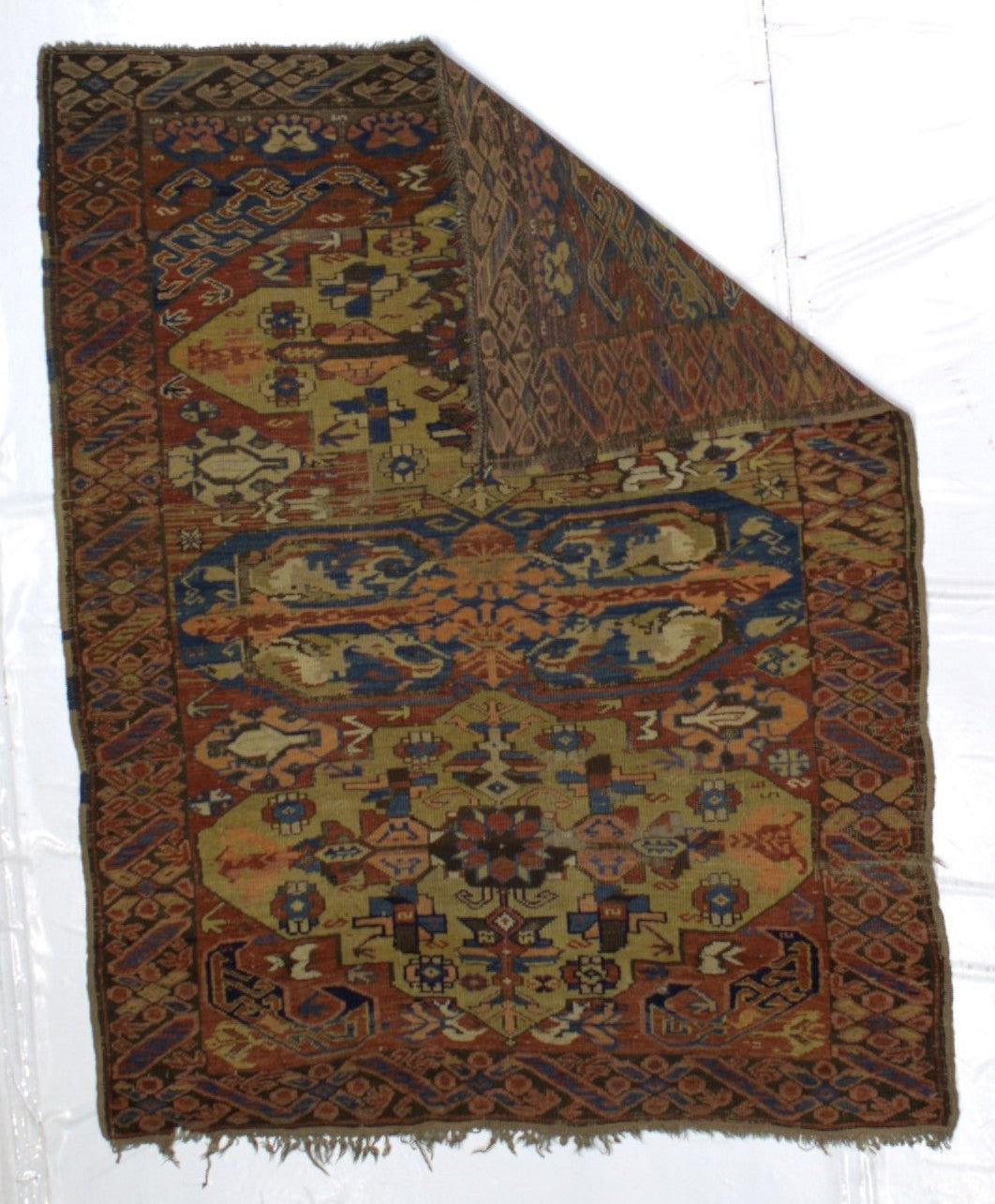 Antique Caucasian Zehour Chi Chi Rug 4' 0" x 5' 2"