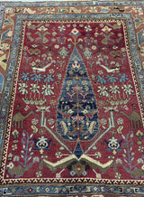 Antique  Karabagh Rug 4' 7" x 5' 10"