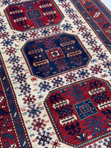 Antique Caucasian Chajli Kazak Rug 4'10" x 7' 10"