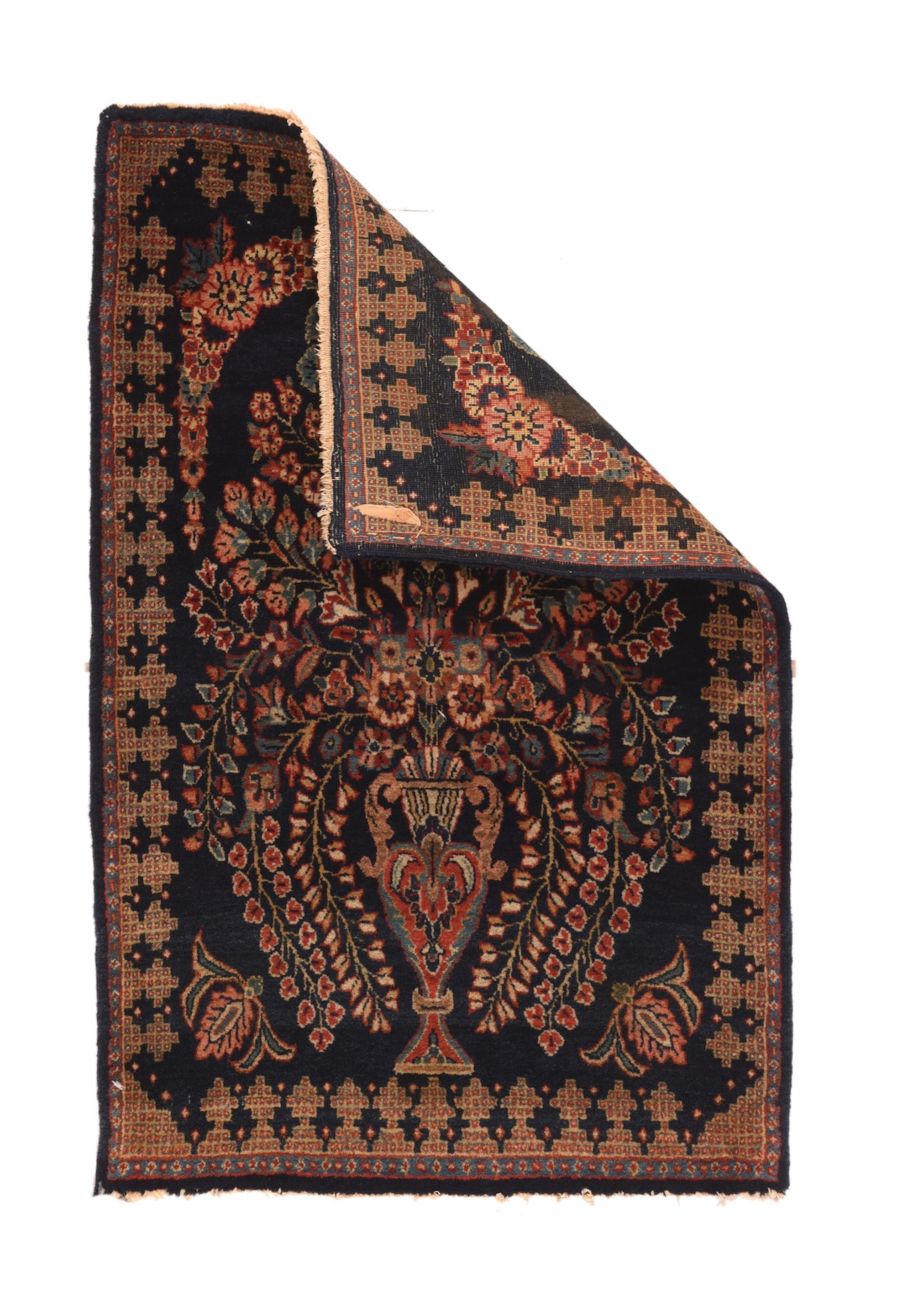Fine Antique Kashan Rug 1'9'' x 2'10''