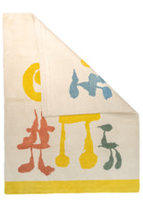 Fine Mid Century Genuine & Authentic French Wool Rug. Signed and designed by Jean Miro 4' 10'' x 6' 6''