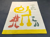Fine Mid Century Genuine & Authentic French Wool Rug. Signed and designed by Jean Miro 4' 10'' x 6' 6''