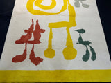Fine Mid Century Genuine & Authentic French Wool Rug. Signed and designed by Jean Miro 4' 10'' x 6' 6''