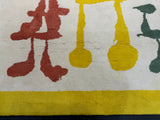 Fine Mid Century Genuine & Authentic French Wool Rug. Signed and designed by Jean Miro 4' 10'' x 6' 6''
