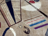 French Mid Century Artistic Wool Rug Design after Kandinsky 6' 7" x 9' 11"