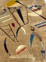 French Mid Century Artistic Wool Rug Design after Kandinsky 6' 7" x 9' 11"