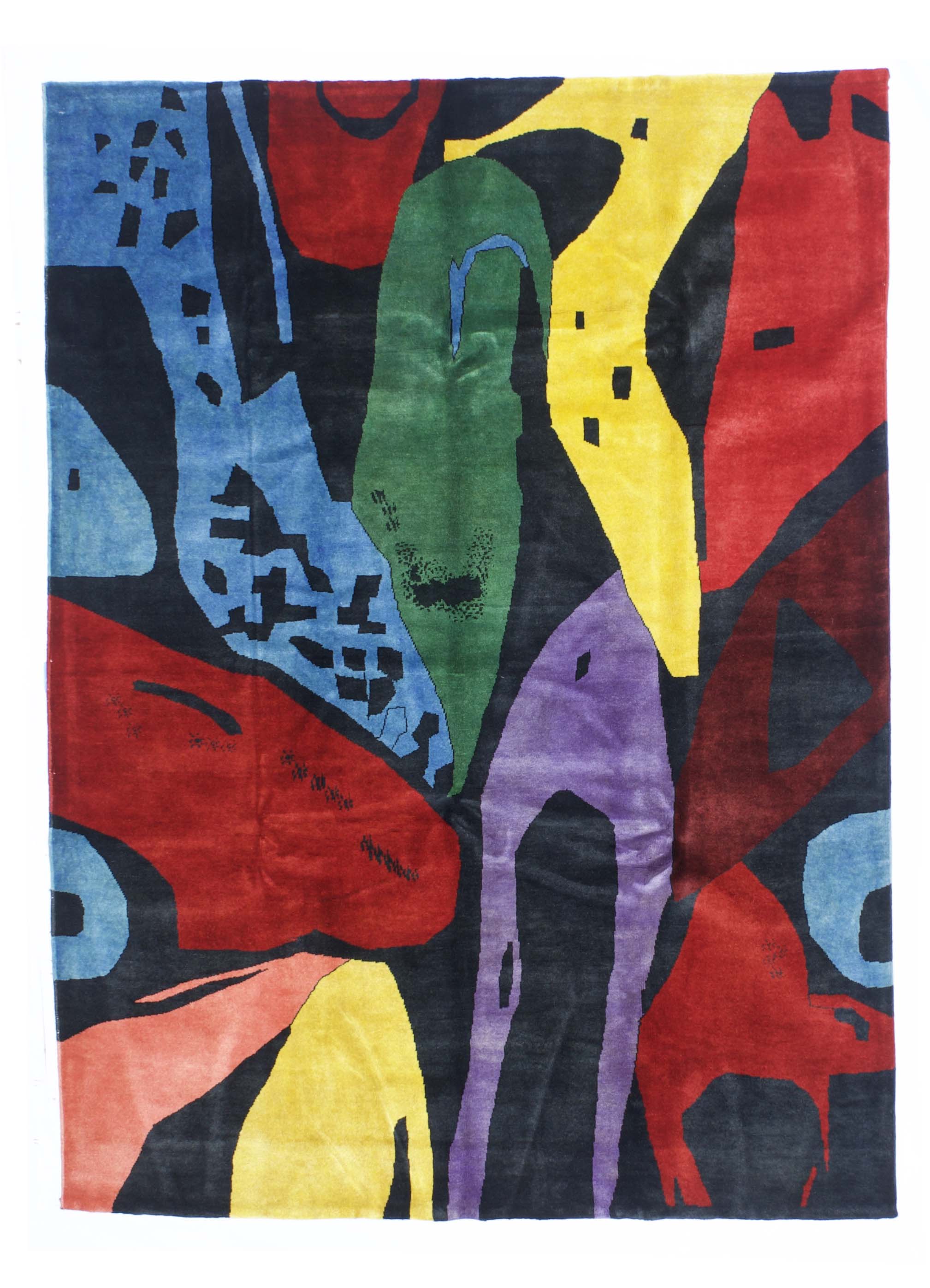 Mid Century French artistic Wool Rug 5'8" x 8' 0"