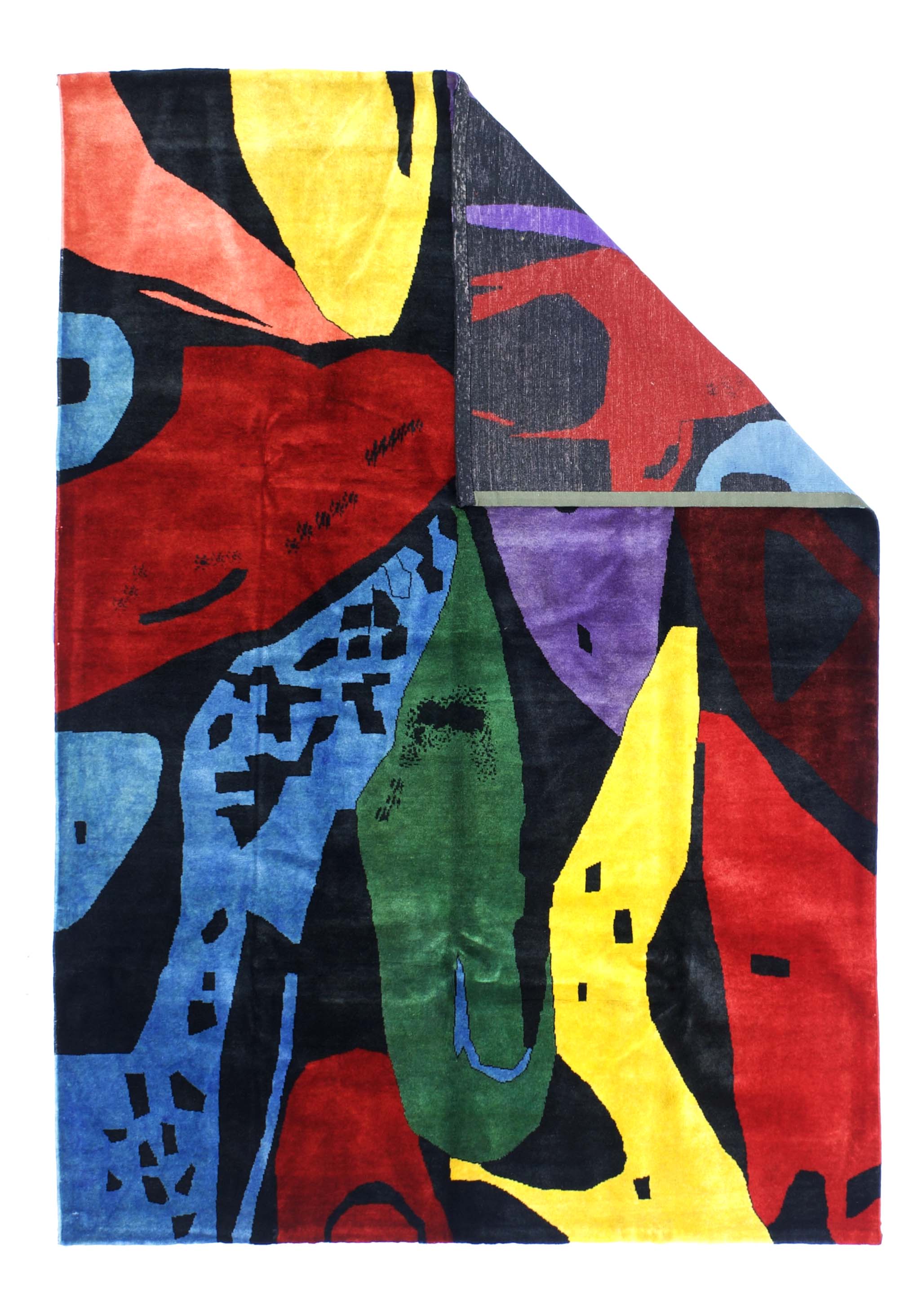 Mid Century French artistic Wool Rug 5'8" x 8' 0"