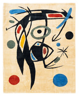 Fine French Mid Century Wool Rug Design after Miro 6'7" x 8' 2"