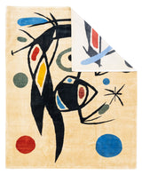Fine French Mid Century Wool Rug Design after Miro 6'7" x 8' 2"