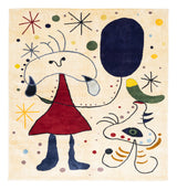 French Artistic Designed after J. Miro Rug 6'0" x 6'7''