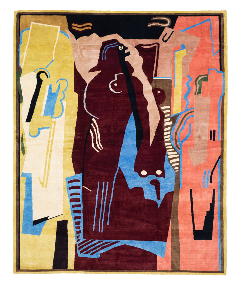 French Artistic Rug by Albert Gleizes 9'7