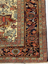 Antique  Heriz Serapi Unusual Design Rug 7'9" x 11'1''