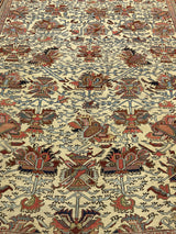 Antique  Heriz Serapi Unusual Design Rug 7'9" x 11'1''