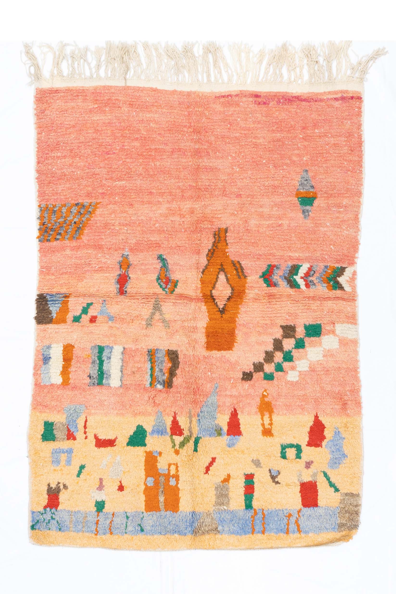 Vintage Moroccan Rug 4'1" x 5' 10"