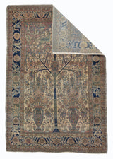 Antique Mohtasham Kashan Rug 3'11" x 6' 2"