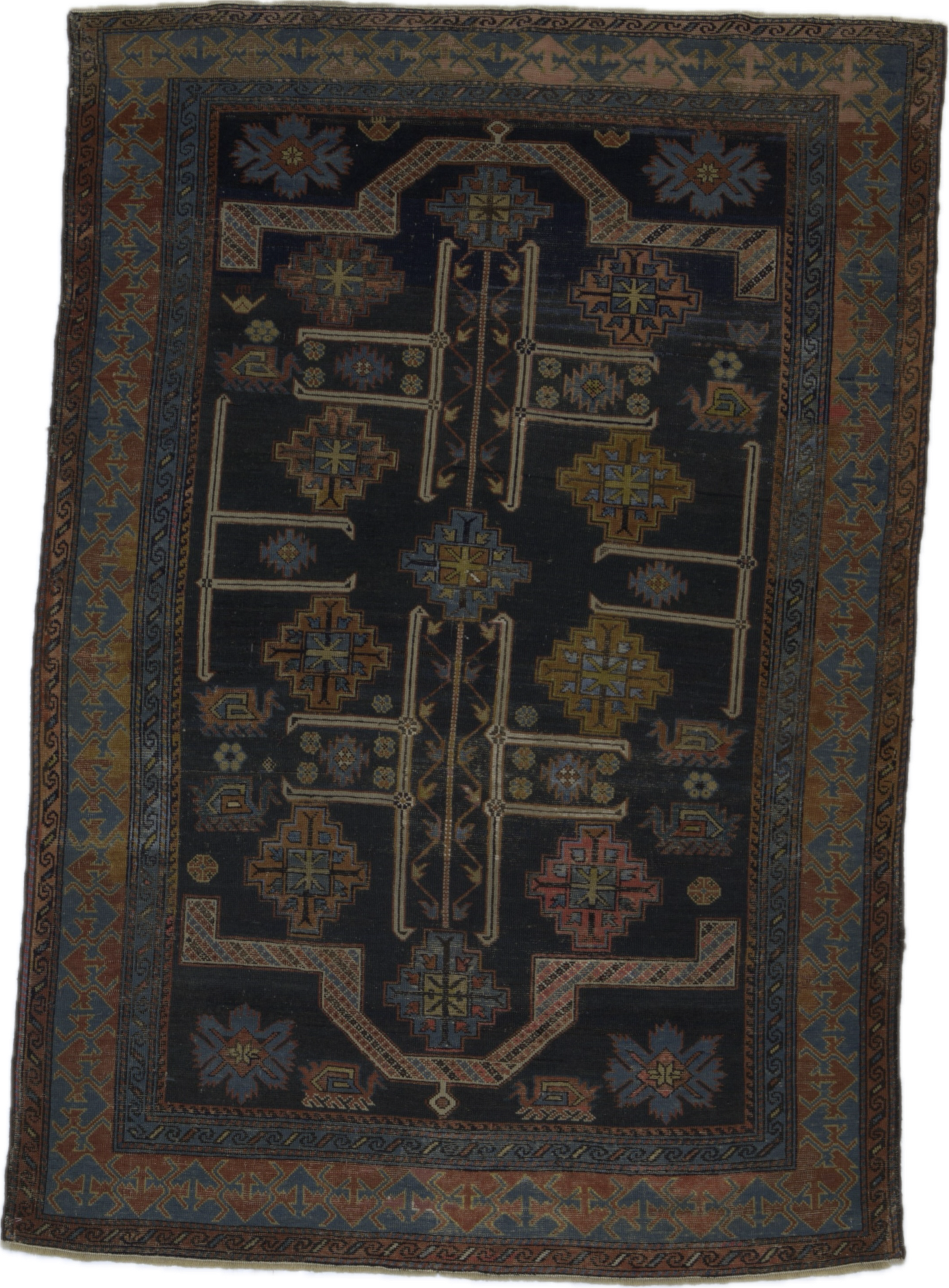 Antique Caucasian Kuba Shrivan Rug 4'1" x 5' 11"