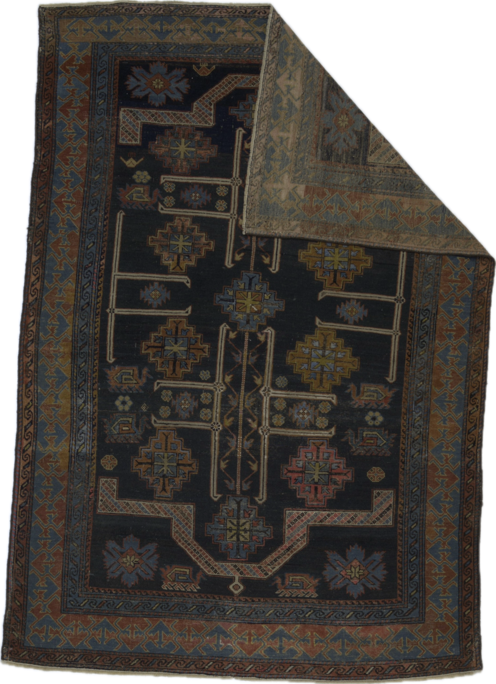 Antique Caucasian Kuba Shrivan Rug 4'1" x 5' 11"