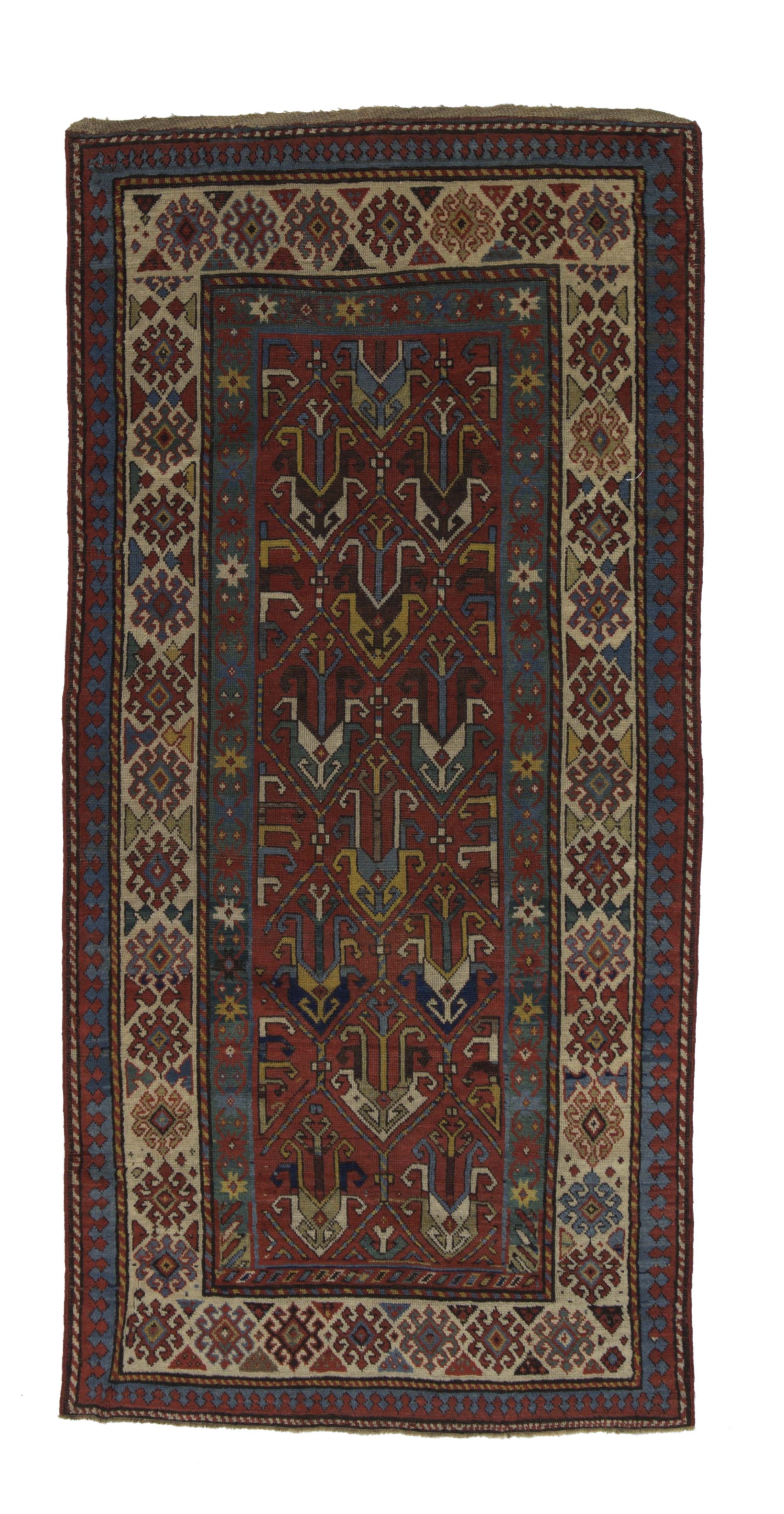 Antique Caucasian Rug 3'8" x 7' 10"