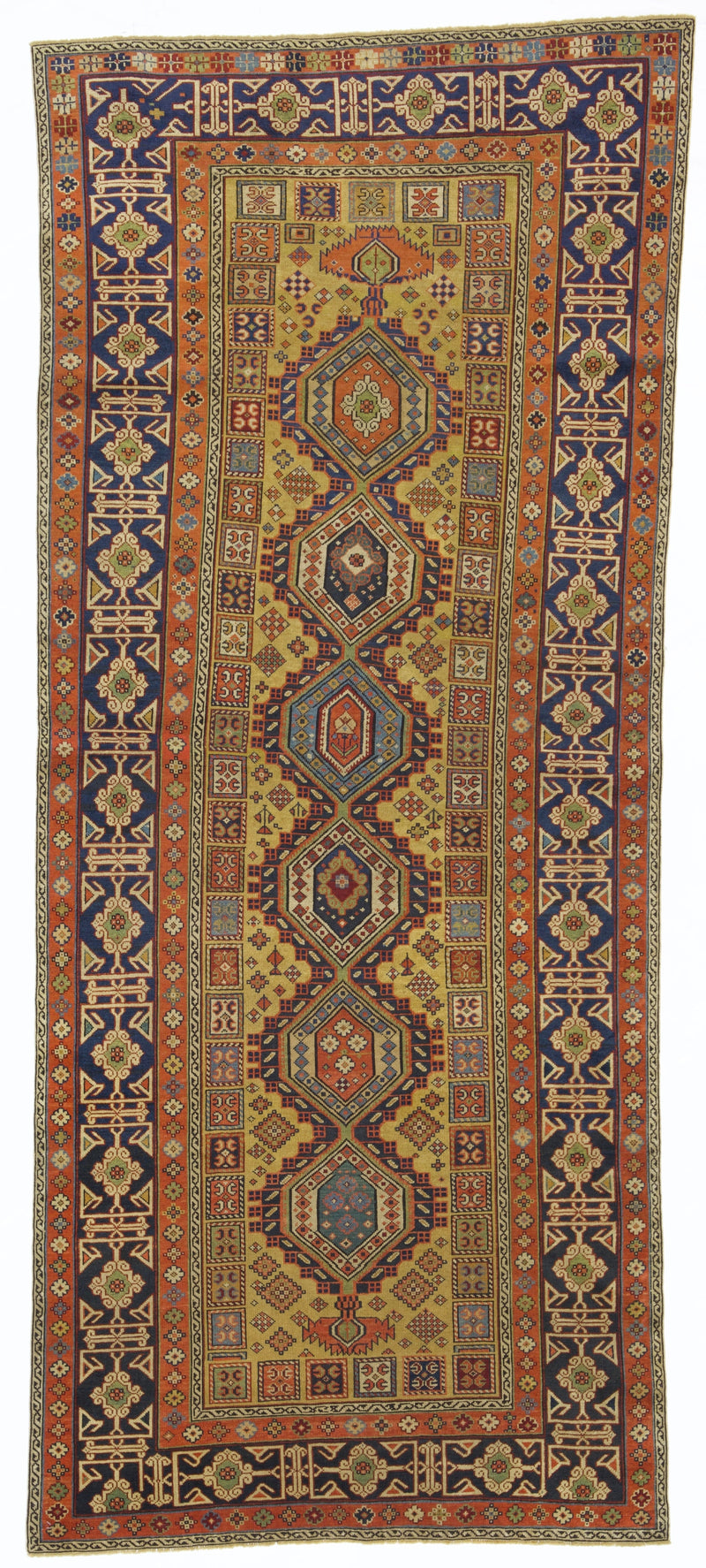 Antique Caucasian Kuba Shirvan Rug 3' 9'' x 9' 1''