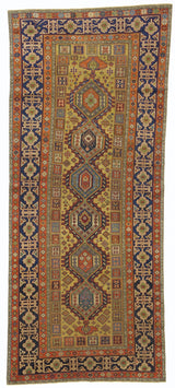 Antique Caucasian Kuba Shirvan Rug 3' 9'' x 9' 1''