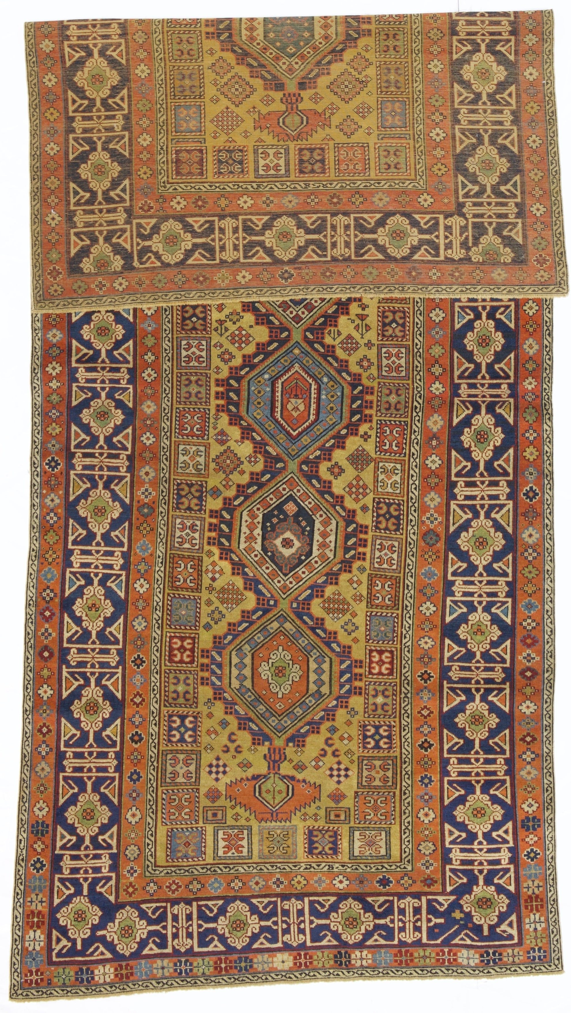 Antique Caucasian Kuba Shirvan Rug 3' 9'' x 9' 1''