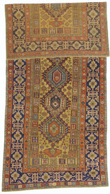 Antique Caucasian Kuba Shirvan Rug 3' 9'' x 9' 1''