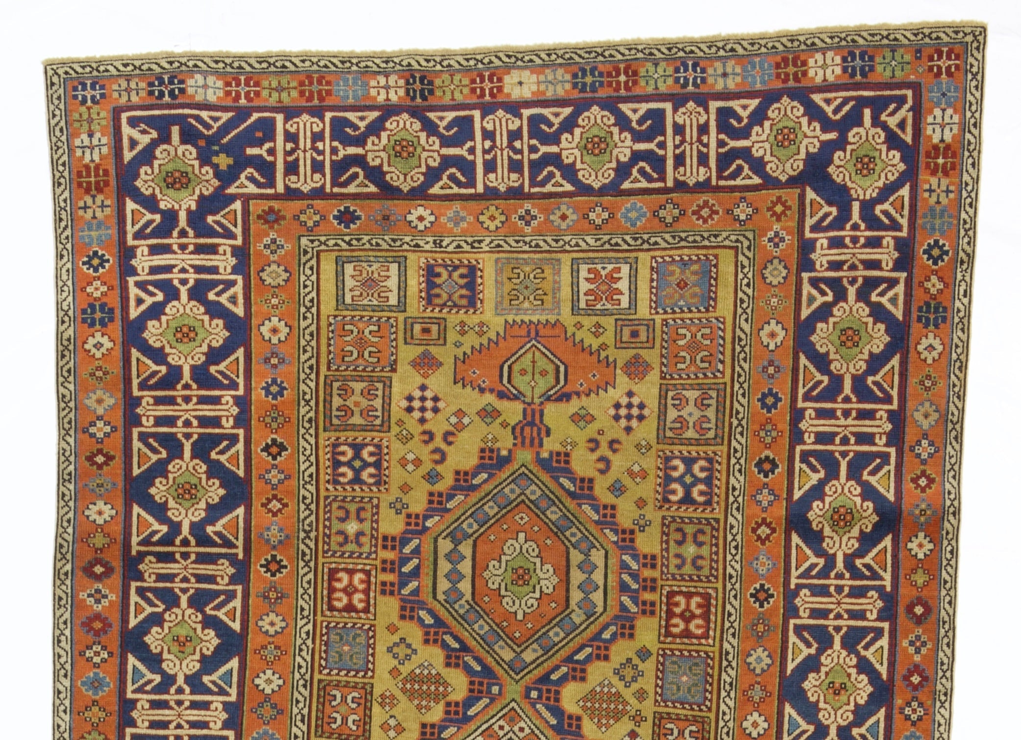 Antique Caucasian Kuba Shirvan Rug 3' 9'' x 9' 1''