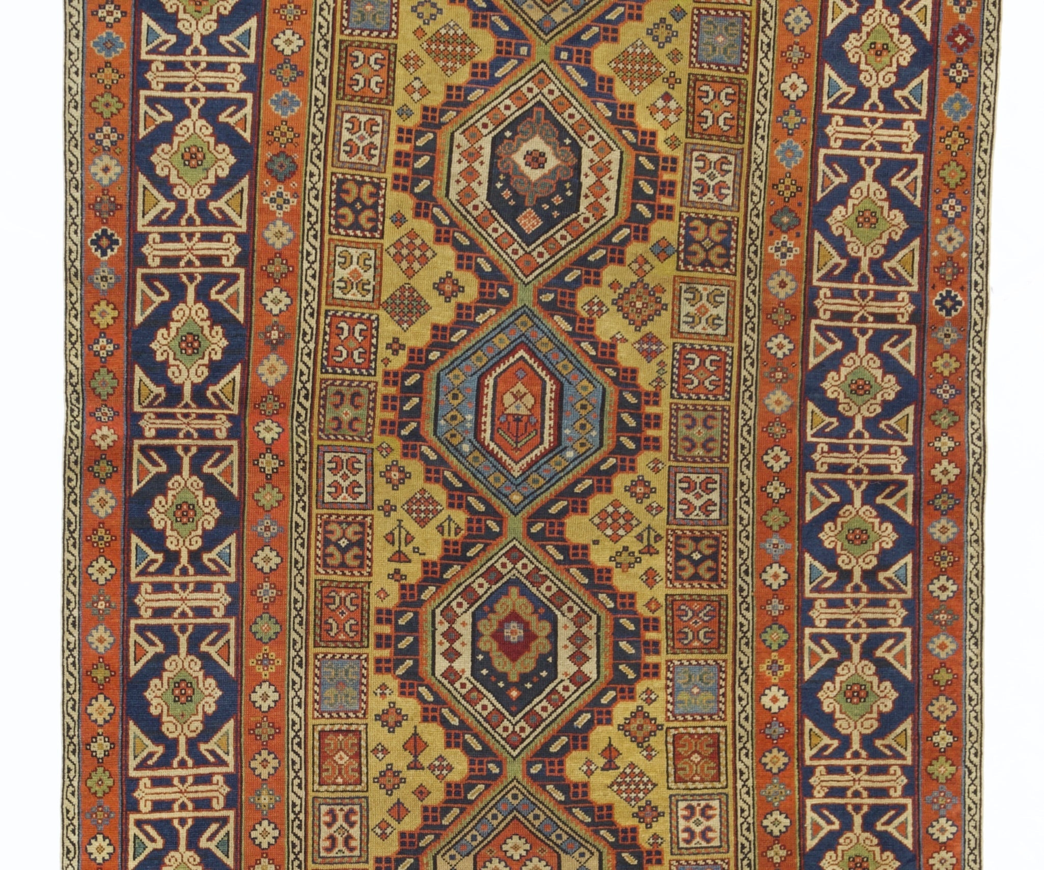 Antique Caucasian Kuba Shirvan Rug 3' 9'' x 9' 1''
