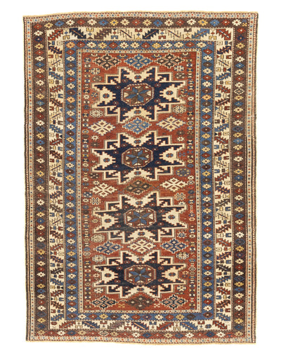 Antique Caucasian Lezgi Rug 3'7