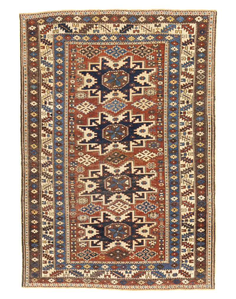 Antique Caucasian Lezgi Rug 3'7