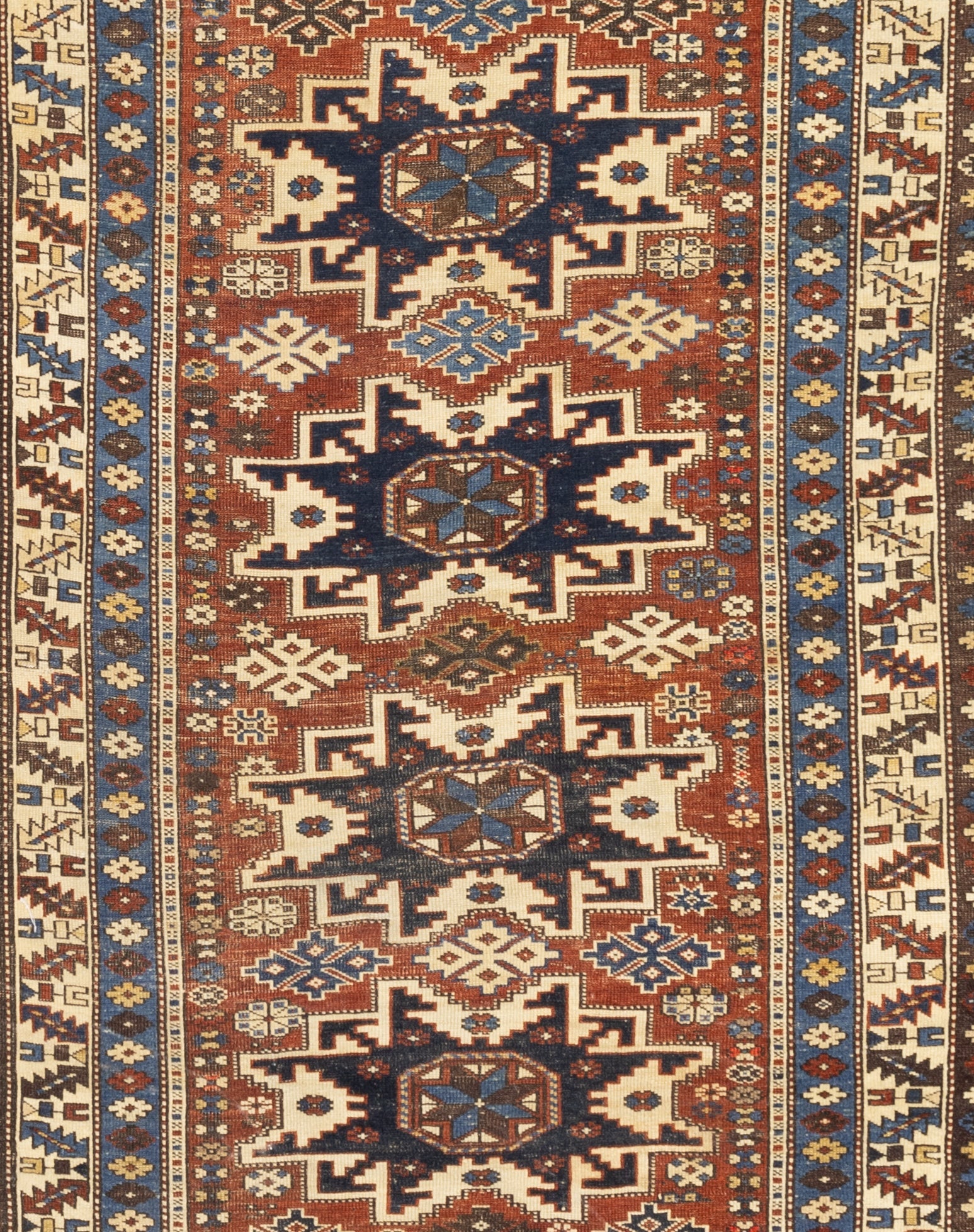 Antique Caucasian Lezgi Rug 3'7" x 5' 2"
