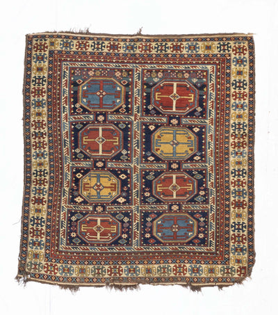 Antique Caucasian Kuba Rug 4'4